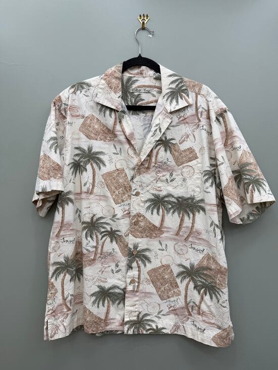 batik bay Other - Batik Bay Hawaiian Shirt Men L Cotton Palm Tree Travel Aloha Camp Shirt